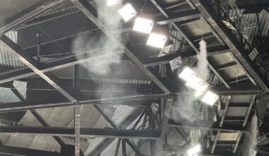 What is this smoke/fog coming out of the arena roof at Rogers in Edmonton