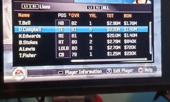 I was playing Madden 08 and I found Dan Campbell