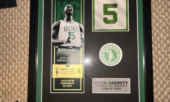 So I got this season ticket member Kevin Garnett number retirement poster a year or two back and I’m not finding any information about it online. Does anybody know anything about this?