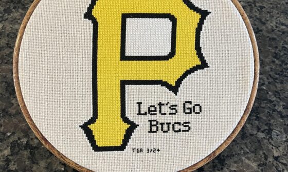My Buccos cross stitch in honor of the impending 162-0 season.