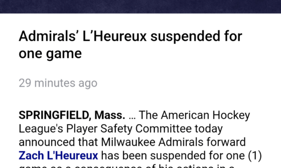 L'Heureux suspended