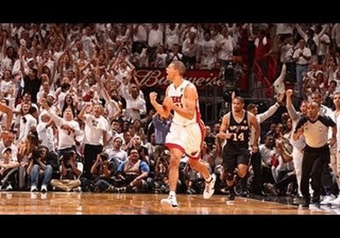 June 20th, 2013. Following a comeback win with an iconic Ray Allen shot in Game 6, Shane Battier, the unsung hero of Game 7, goes 6/8 from three including 5 in a row. Earns two Bangs.