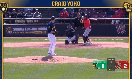 [Brewers PD] Craig Yoho has locked down the 9th inning for Wisconsin with some filthy stuff 🤢 Yoho has K’d 11 with just 1 BB, and allowed no ER in 5.2 IP #ThisIsMyCrew