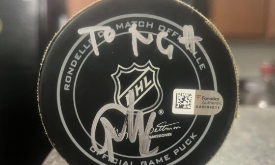 Huge Yotes fan but with the team leaving I knew I had to try and get Connor to sign my Game Used puck from when you played us in 2016