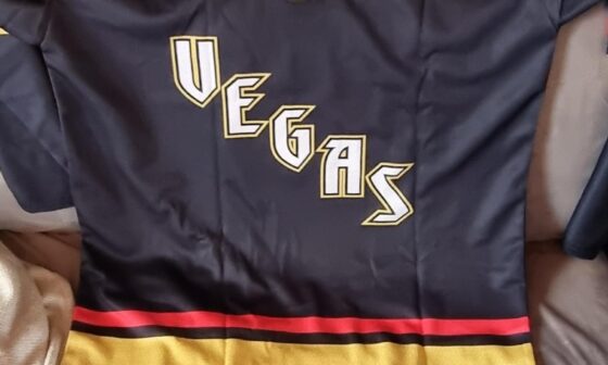 Arrived about 12 hours after game 1! Am I allowed to wear it for the next one or do I stick with the lucky Silver Knights jersey?