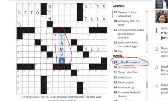We made it on the Washington Posts daily crossword today.