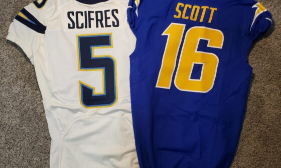 My Chargers jersey collection. 2 of my favorite players!