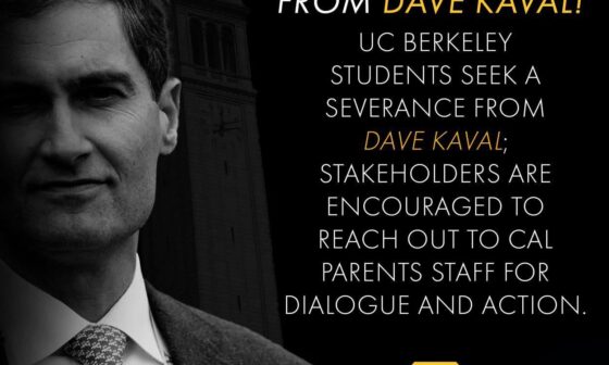 UC BERKELEY: DISCONNECT FROM DAVE KAVAL! Dave Kaval is co-chair of the Cal Parents board, and we are calling for UC Berkeley to sever their ties with him IMMEDIATELY! A man helping steal a team from Oakland has no business having any control with its next door neighbor!