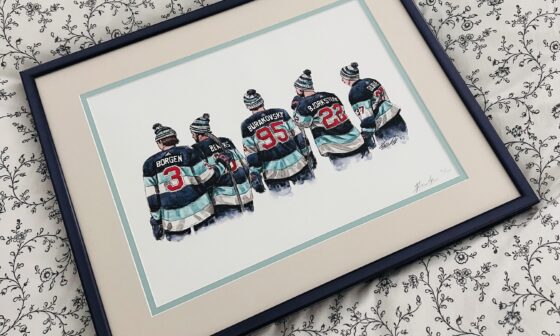 Got my Mike Nguyen Winter Classic print framed! Lovely job with a cool metal frame by The Birdnest Gallery in Gig Harbor.