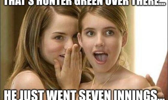 So... Hunter Green goes seven...