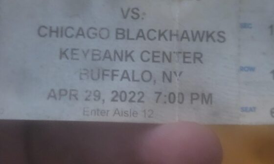 I was cleaning my apartment because im moving and found my stub from RJs last game