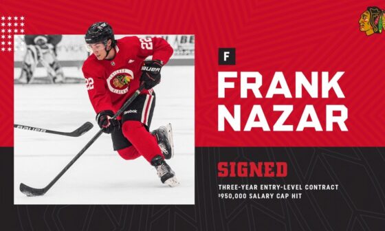 RELEASE: Blackhawks Agree to Terms with Nazar on Three-Year Contract | Chicago Blackhawks