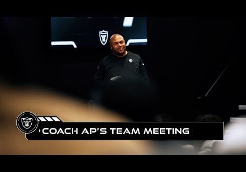 Earn the Right: Antonio Pierce's Team Meeting to Kick off Offseason Workout Program | Raiders