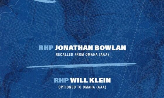 Will Klein has been optioned back to Omaha, Jonathan Bowlan has officially been called up.