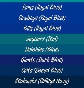 [OC] Every single color used in the NFL