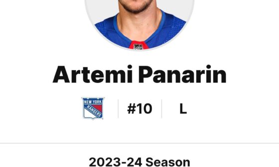 Panarin has 69 assists this season!