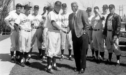 Happy Jackie Robinson Day! Here’s a pic of when he visited the 1964 Concordia College baseball team in Moorhead.