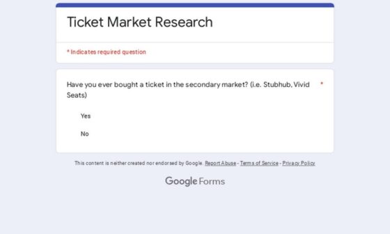 Ticket Market Research