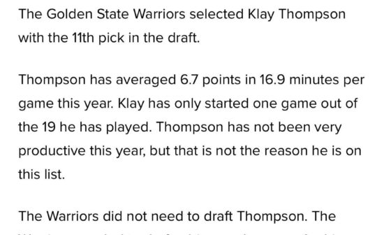 Young Klay take - Bleacher Report (2012)