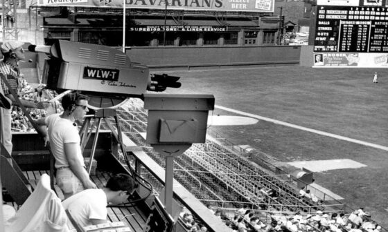 [John Kiesewetter] On this date in 1948: @WLWT broadcasts first Opening Day from Crosley Field as #Reds beat Pirates 4-1.  Also on 4/19/48: WLWT-TV becomes NBC's second affiliate & premieres “Midwestern Hayride.” 1950s photo courtesy of Media Heritage.