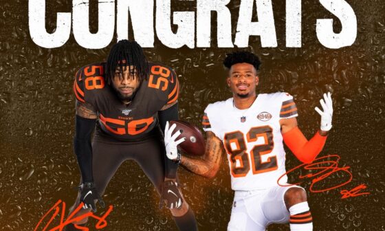 Two dawgs retiring as Browns    Congrats to Kirko and Higgins!