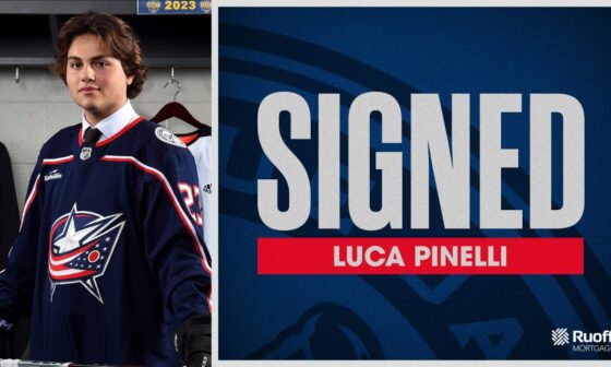 CBJ have signed forward Luca Pinelli to a 3-year entry level contract beginning in 2024-25. The 2023 114th overall pick ranked 3rd in the OHL in goals and 5th in PPG (tied) and shots on goal in 2023-24 with 48-34-82, 15 PPG and 266 shots in 68 games with Ottawa.
