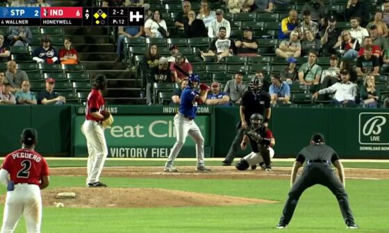 [Saints] Such a pretty sight! Matt Wallner with a 438-foot shot to straightaway center to make things interesting in the ninth. A three-run blast, his first in his first game on what we hope is just a brief reset with us.