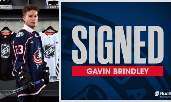 CBJ have signed Gavin Brindley to a three-year entry level contract. He is expected to make his NHL debut tomorrow night when the Blue Jackets host Carolina at Nationwide Arena.