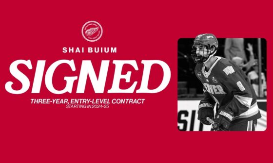 Red Wings sign defenseman Shai Buium to three-year entry-level contract | Detroit Red Wings