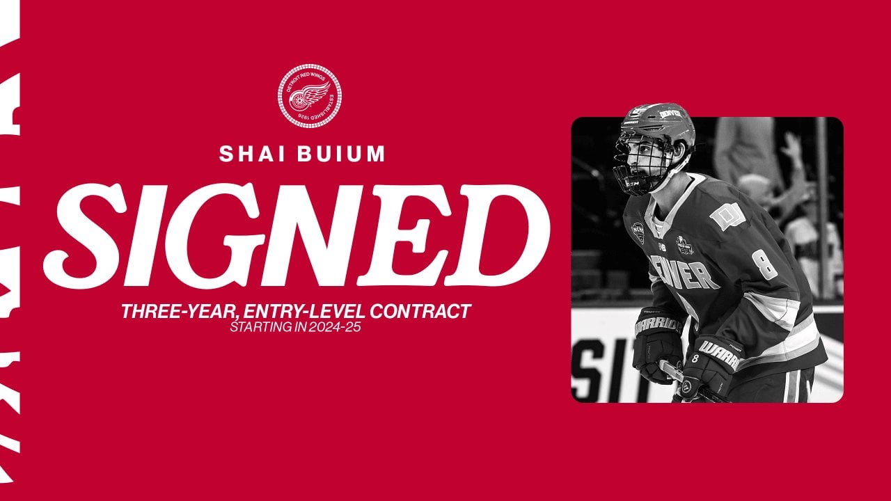 Red Wings sign defenseman Shai Buium to three-year entry-level contract | Detroit Red Wings