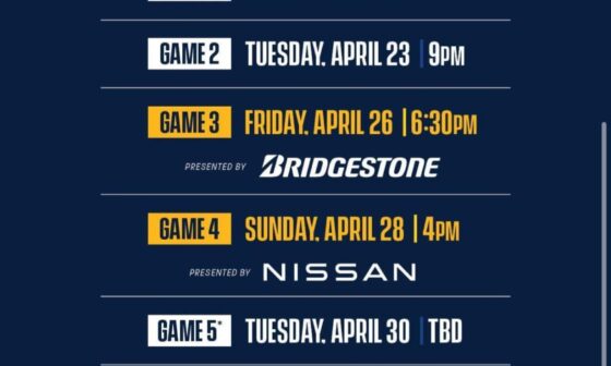 We have our official playoff schedule!