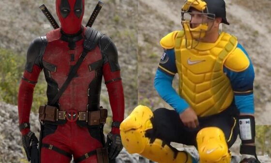Deadpool and Wolverine staring J. T. Realmuto