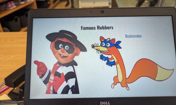 Today I did a classroom lesson on the unexplainable and famous robbers