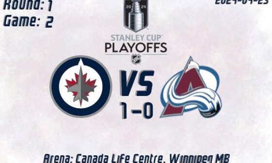 GDT - Tue April 23, 2024 | Jets vs Avs @ 8:30pm CT | Playoffs Round 1 Game 2