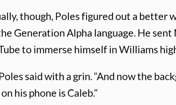 [Brenden Sugrue] Remember how Ryan Poles’ son was heartbroken over Justin Fields being traded?  He now has Caleb Williams as his phone background.  Via @danwiederer with a great interview with Ryan Poles.