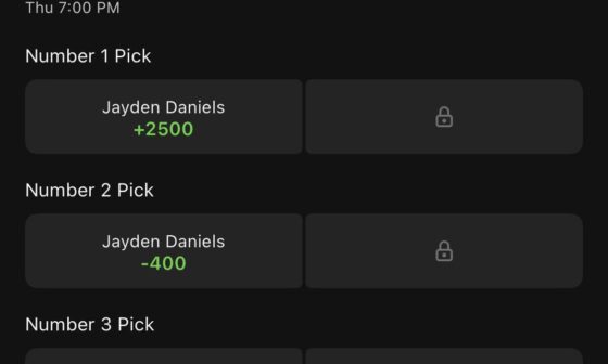 Jayden Daniels’ odds to go number 2 overall jumped from -160 to -400 today. What could have caused this?