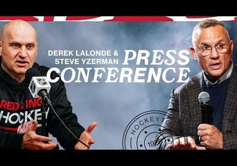 Derek Lalonde & Steve Yzerman 2023-24 Detroit Red Wings End of Season Media