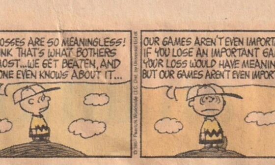 I've had this Peanuts comic on my fridge for more than 20 years. It's always spoken to me as a Sox fan.