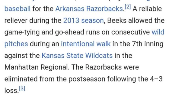 Thought some of y'all might find this funny. In amateur ball Beeks threw consecutive wild pitches to allow a run to score during an IBB. How do you throw wild pitches during an IBB? Definitely a sign of things to come in the future lol