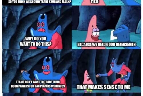 This sub talking about Krug and Faulk every other week