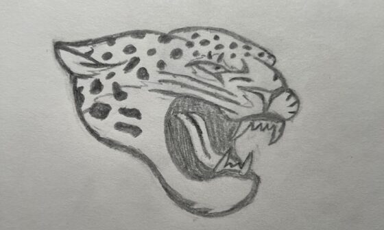 I decided to challenge myself in one of my art classes by drawing the Jaguars Logo