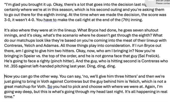 Scott Servais explains the thought process behind the decision to pull Bryce Miller after the 7th last night (via @RyanDivish)