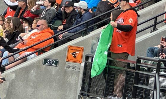 I spotted a fellow Orioles fan waving the SELL flag