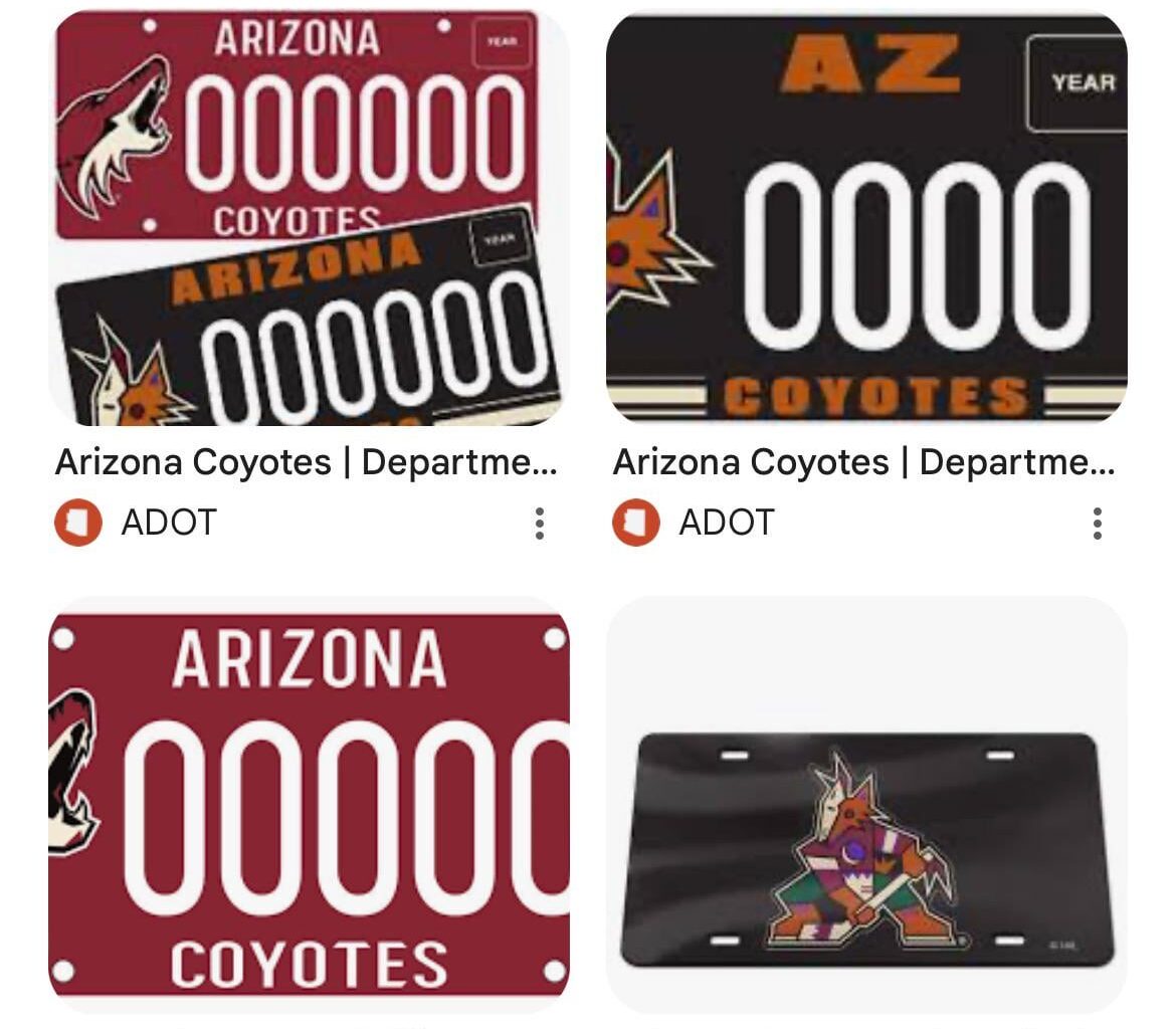 You think they’re gonna get rid of the Coyotes license plates soon?