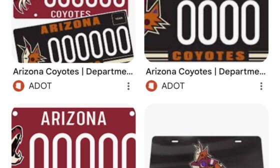 You think they’re gonna get rid of the Coyotes license plates soon?