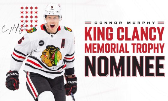 BLOG: Murphy Nominated for 2023-24 King Clancy Memorial Trophy | Chicago Blackhawks