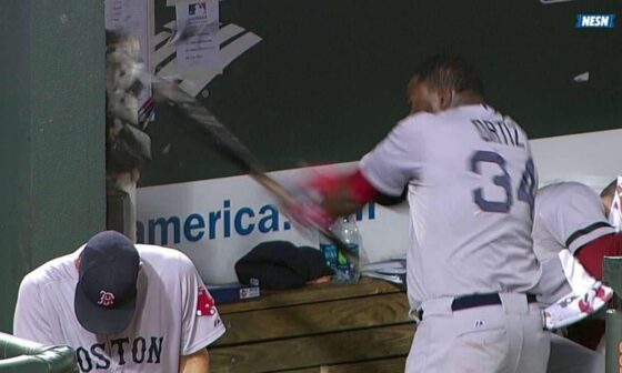 David Ortiz smashes dugout phone after ejection.