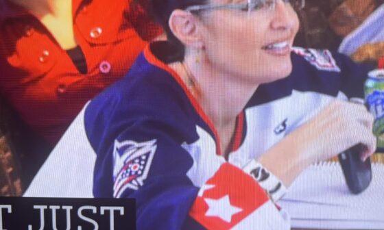 I’m watching The Office and they showed a shot of Sarah Palin wearing a CBJ jersey