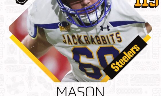 Steelers take Mason McCormick, OG from South Dakota State with pick 119 (Rd. 4)