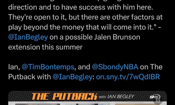 Brunson potentially taking an extension this summer instead of more money in 2025?